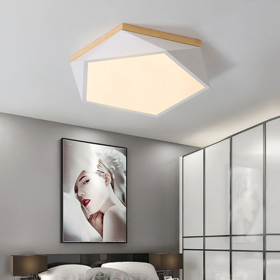 [SALE] Pentagon Nordic Ceiling Lamp, White, D42 [In-Stock]