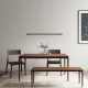 Linear LED Natural Walnut Wood Pendant, Non-Adjustable, L150 [In-Stock] 