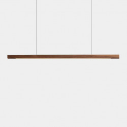 Linear LED Adjustable Natural Walnut Wood Pendant