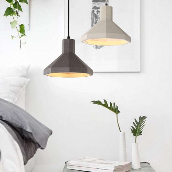 [Last one] Concrete Modern Pendant, Milky White