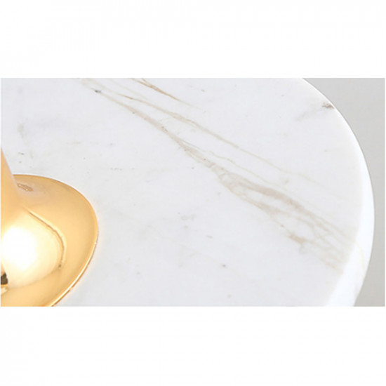 COMLY White Marble Round Pendant with Brass, Black