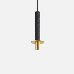 COMLY Black Concrete Hanging Pole with Brass