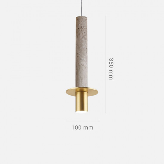 COMLY White Terrazzo Hanging Pole with Brass