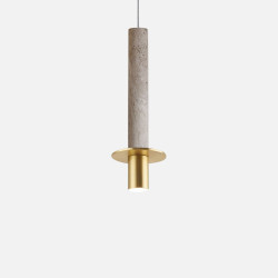 COMLY White Terrazzo Hanging Pole with Brass