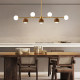 Walnut Brass Chandelier, 7 bulbs, Adjustable LED