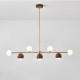 Oak Brass Chandelier, 7 bulbs