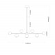 Walnut Brass Chandelier, 7 bulbs, Adjustable LED