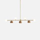 Oak Brass Chandelier, 7 bulbs