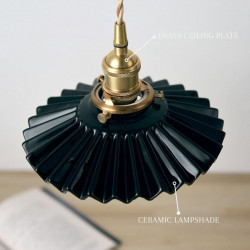 COMLY Pleated Ceramics Pendant, Black