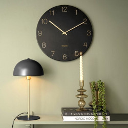 Wall clock Charm engraved numbers - Black