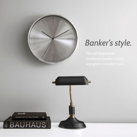 Table lamp Bank Iron Black W. Antique Gold [Display]