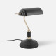 Table lamp Bank Iron Black W. Antique Gold