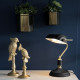 Table lamp Bank Iron Black W. Antique Gold [Display]