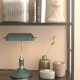 Table lamp Bank Iron Green w. Antique Gold [DISPLAY Left]