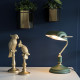 Table lamp Bank Iron Green w. Antique Gold Table lamp Bank Iron Green w. Antique Gold