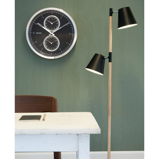 Rubi Floor Lamp, white with wood