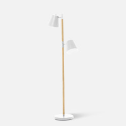 Rubi Floor Lamp, white with wood