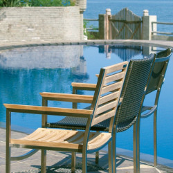 BERDEDA stackable dining armchair, teak