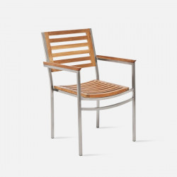 BERDEDA stackable dining armchair, teak
