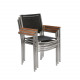 BERDEDA stackable dining armchair, Black batyline sling BERDEDA stackable dining armchair, Black batyline sling