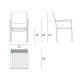 BERDEDA stackable dining armchair, Black batyline sling BERDEDA stackable dining armchair, Black batyline sling
