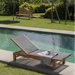 Sunlounger with wheels Macao