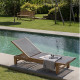 Sunlounger with wheels Macao Sunlounger with wheels Macao
