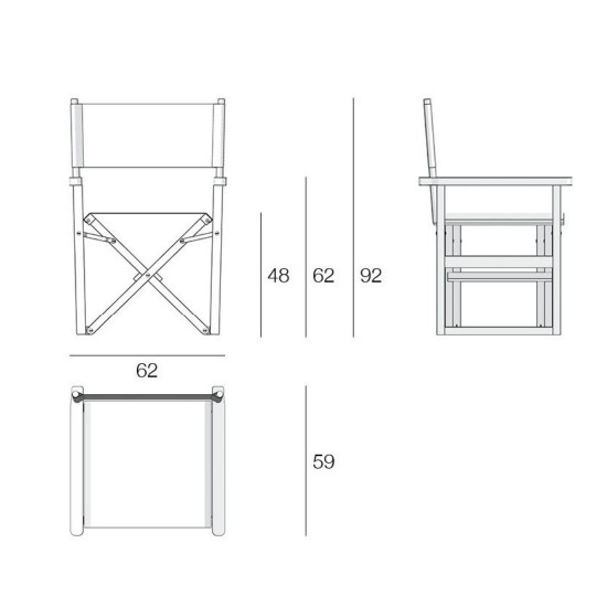 Director’s chair with fabrics Regista