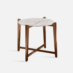 STORA Marble Coffee Table, Walnut Leg [Stock x1]