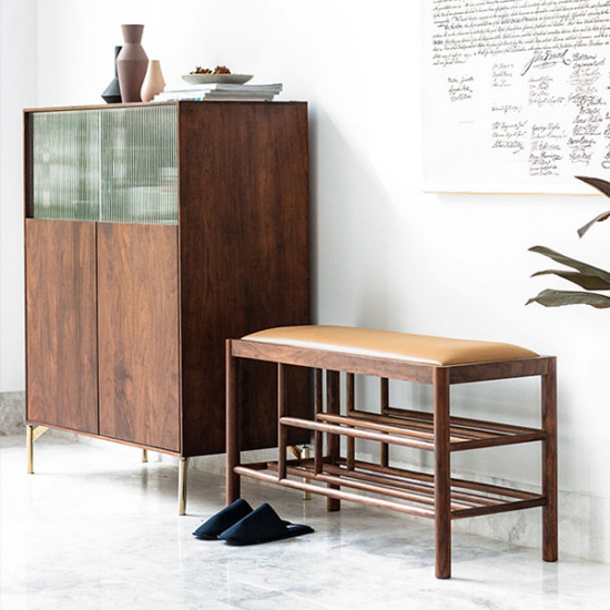 DANDY Bench with Shoe Shelf L60, Walnut DANDY Bench with Shoe Shelf L60, Walnut