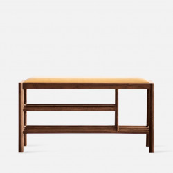 DANDY Bench with Shoe Shelf L90, Walnut