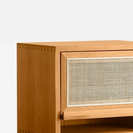 [SALE] RATTAN Bedside Table, Cherrywood