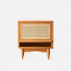 [SALE] RATTAN Bedside Table, Cherrywood