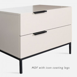 NOVA White MDF Bedside Table