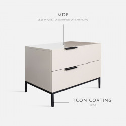 NOVA White MDF Bedside Table [Display]