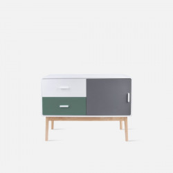 TV cabinet, W100, Neat dark green & mouse grey