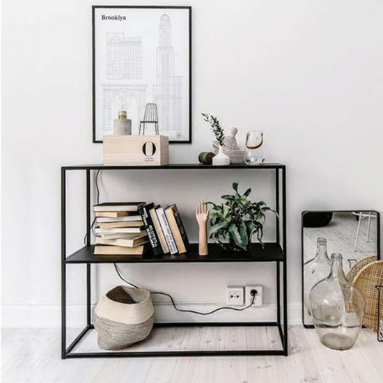 SIMP Two Layers Metal Shelf W60-1200, Matt Black SIMP Two Layers Metal Shelf W60-1200, Matt Black