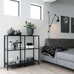 SIMP Four-Grid Metal Shelf W80xW120, Black