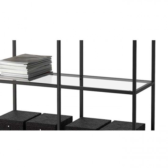 SIMP Four-Grid Metal Shelf W80xW120, Black