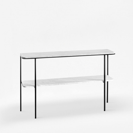 Two layer Marble Metal Shelf, Natural White Marble Top Two layer Marble Metal Shelf, Natural White Marble Top