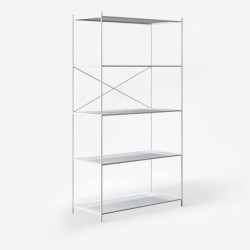 SIMP Cross Metal Grid Shelf W60 White