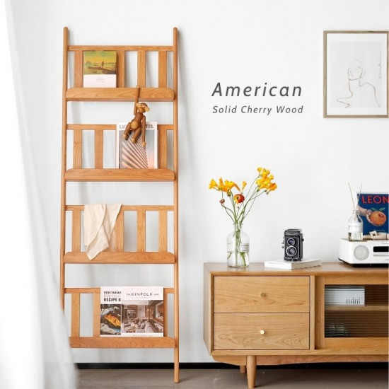 NADINE Book Rack, Cherry Wood NADINE Book Rack, Cherry Wood