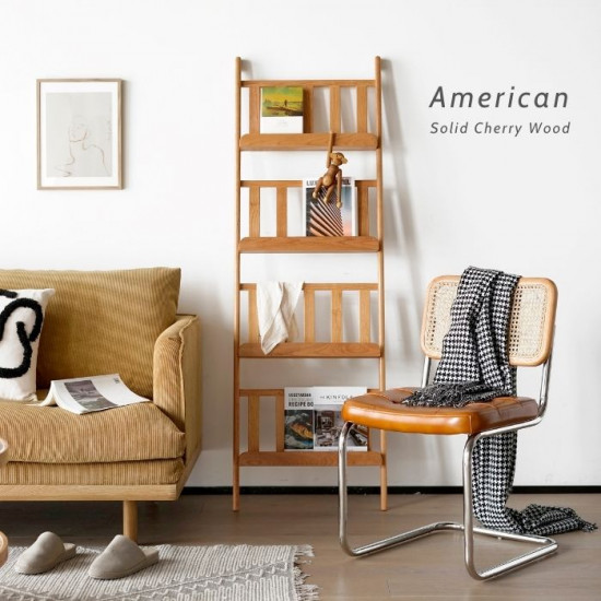 NADINE Book Rack, Cherry Wood NADINE Book Rack, Cherry Wood