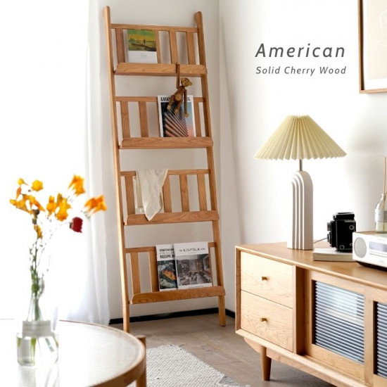 NADINE Book Rack, Cherry Wood NADINE Book Rack, Cherry Wood