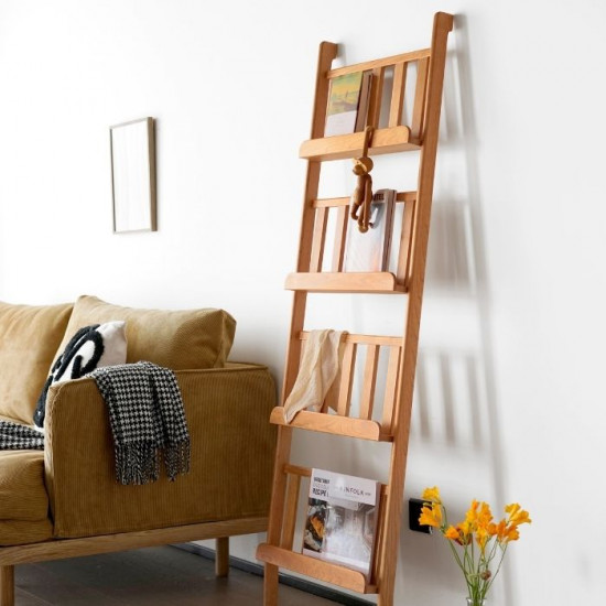 NADINE Book Rack, Cherry Wood NADINE Book Rack, Cherry Wood