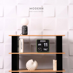 VIGGO Metal Shelf 3 layers, Oak, H100