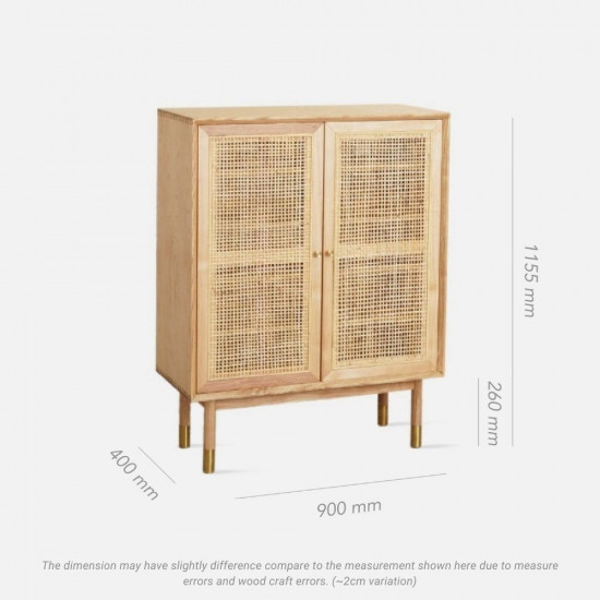 SEN RATTAN Shoe Cabinet V.2, WB, L90