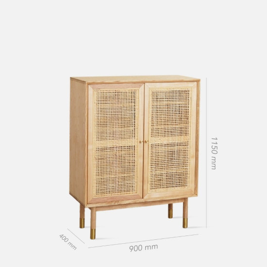 SEN RATTAN Shoe Cabinet V.2, WB, L90 SEN RATTAN Shoe Cabinet V.2, WB, L90