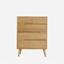 ZIPLINE Chest of Drawers, W70, Oak [SALE]