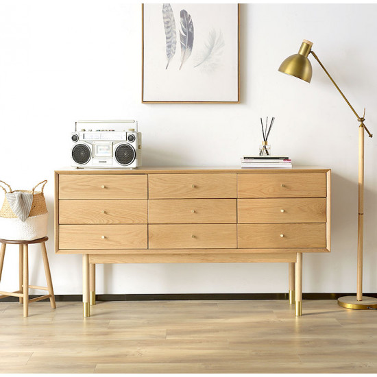 OAKI Chest of Drawers 9, Natural Walnut OAKI Chest of Drawers 9, Natural Walnut